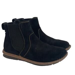 Born Talyn Women’s Black Suede Chelsea Ankle Boots Size 7.5